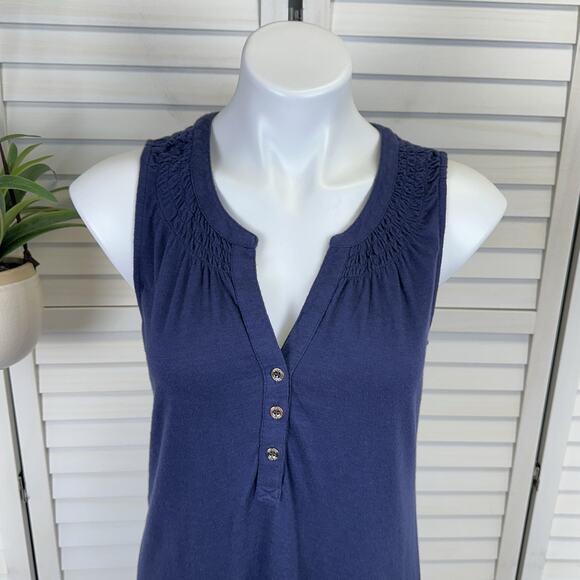 Lilly Pulitzer Navy Blue Essie Dress Sleeveless Stretch‎ Shift Women Size M - Picture 3 of 10